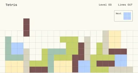 Interface de um jogo de Tetris